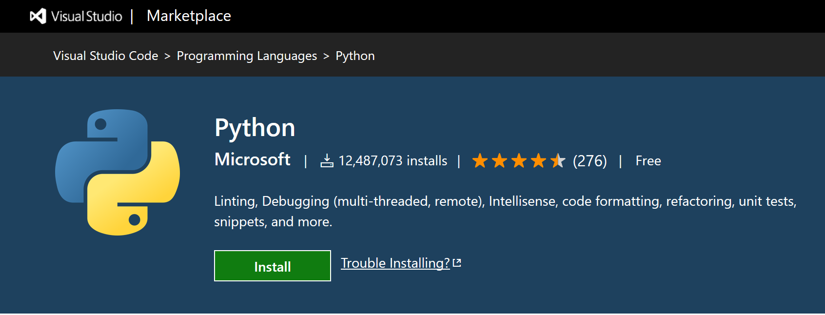 Python Visual Studio Code Extension